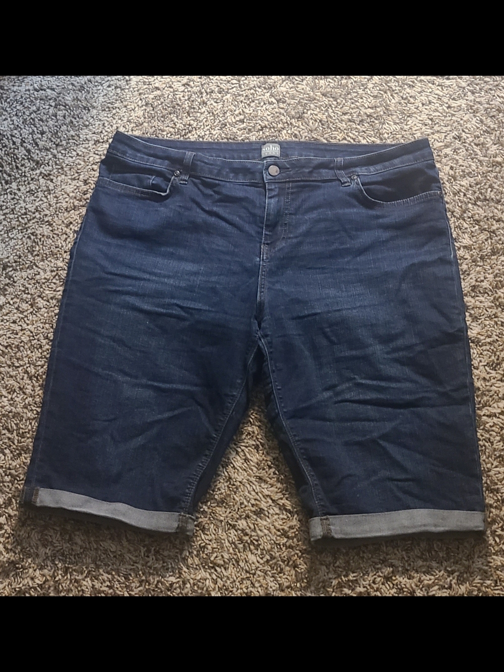 New York & Company Indigo Roll-Cuff Denim Bermuda Shorts